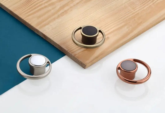 DK2349 Knob | Satin - White | Antique - Black  | Rose Gold - Black