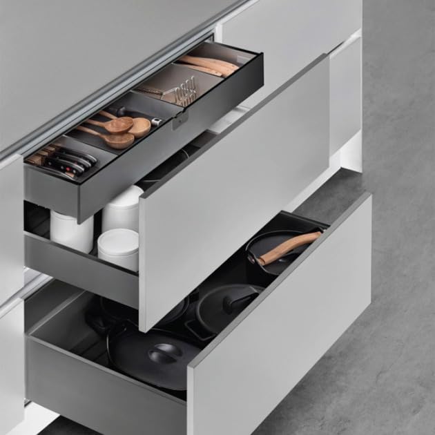 Kitchen Slim Tandem Box For Drawer System (Grey) (8 X 20 Inches)