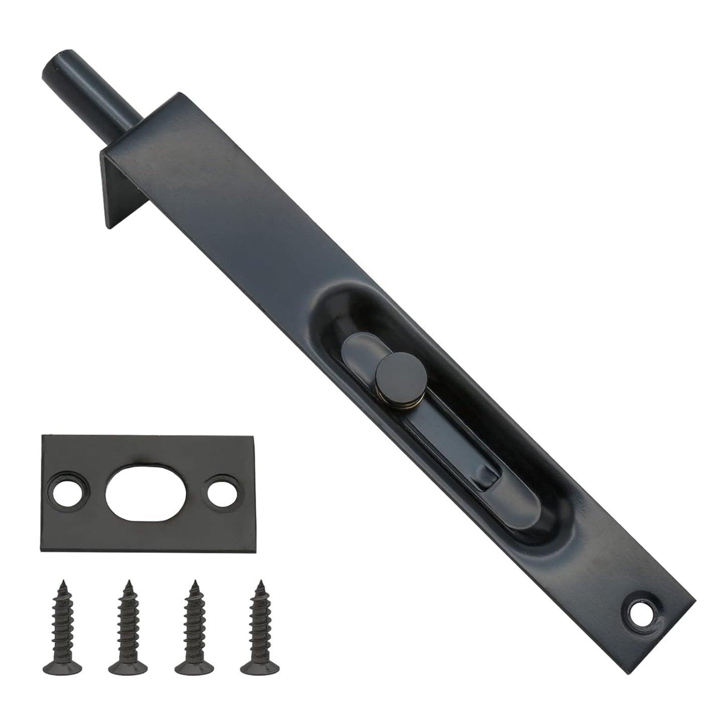 TB006 Concealed Tower Bolt | Stainless Steel | Black | L Type Lever Action Flush Slide Lock Bolt