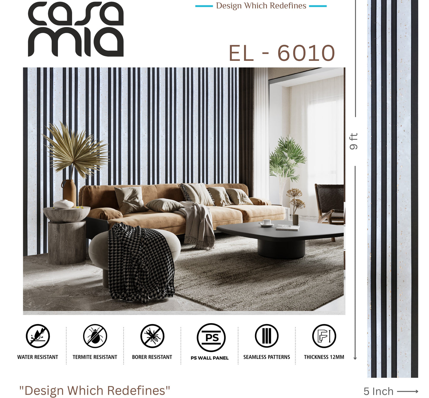 Designer Wall Panel- EL-6010 - 9' x 5"