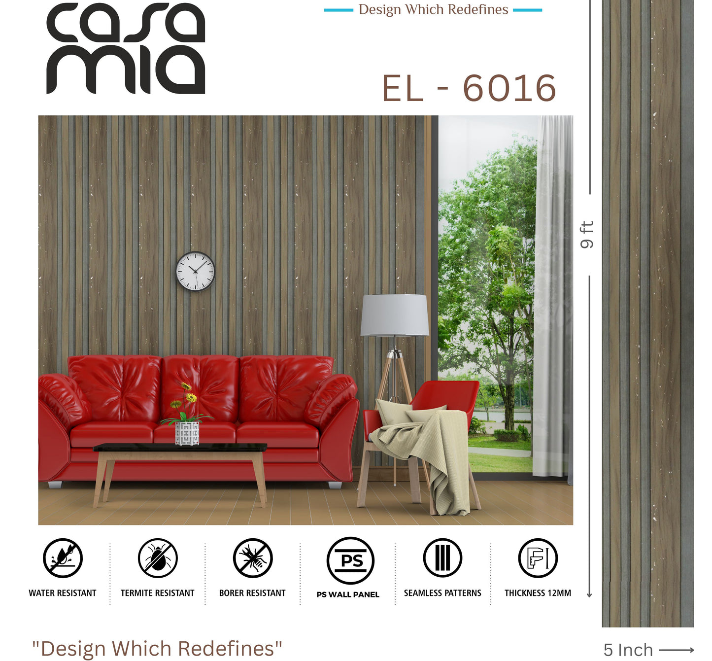 Designer Wall Panel- EL-6016 -  9' x 5"