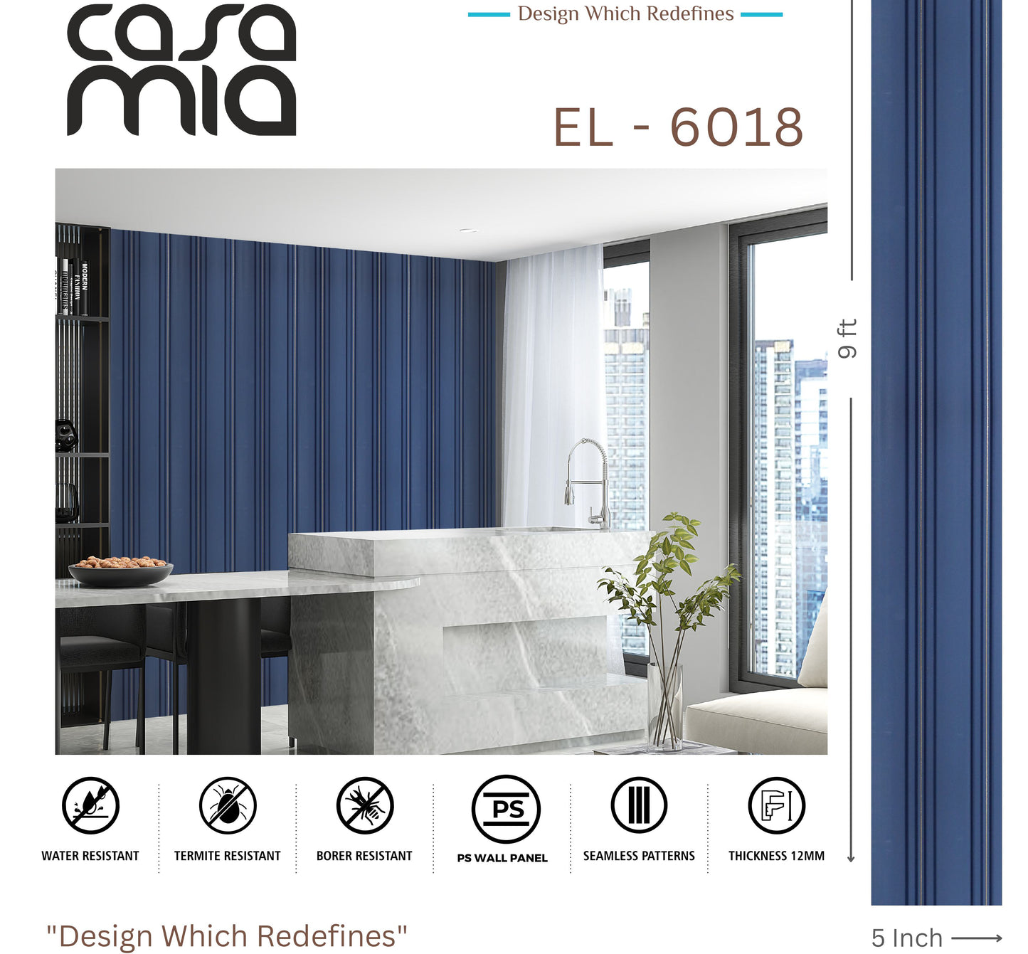 Designer Wall Panel- EL-6018 -  9' x 5"