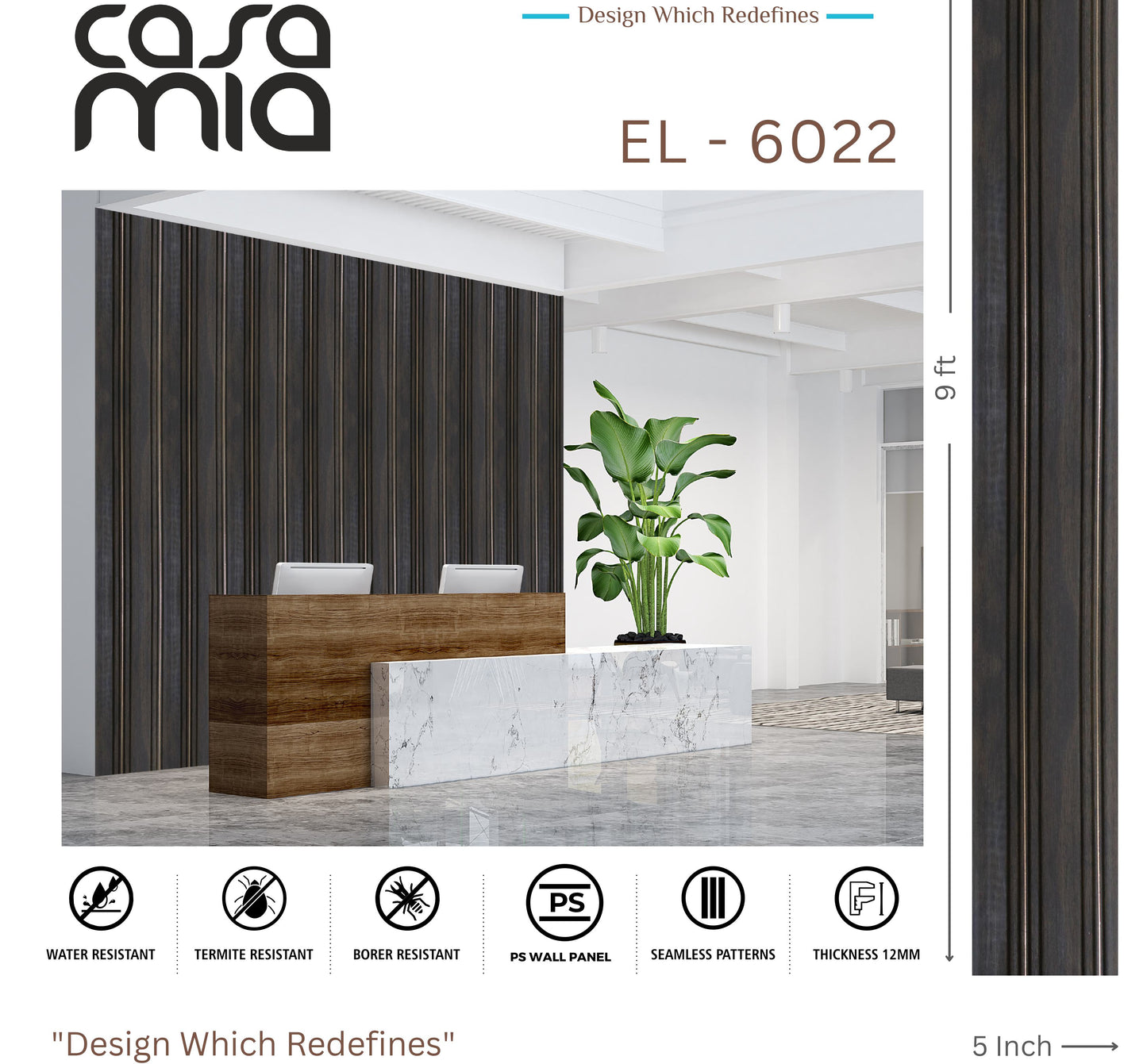 Designer Wall Panel- EL-6022 - 9' x 5"
