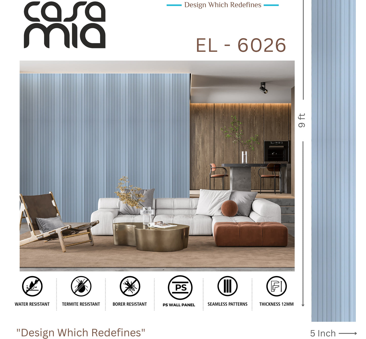 Designer Wall Panel- EL-6026 - 9' x 5"