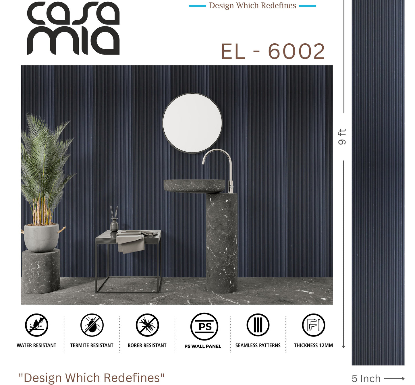 Designer Wall Panel- EL-6002 - 9' x 5"