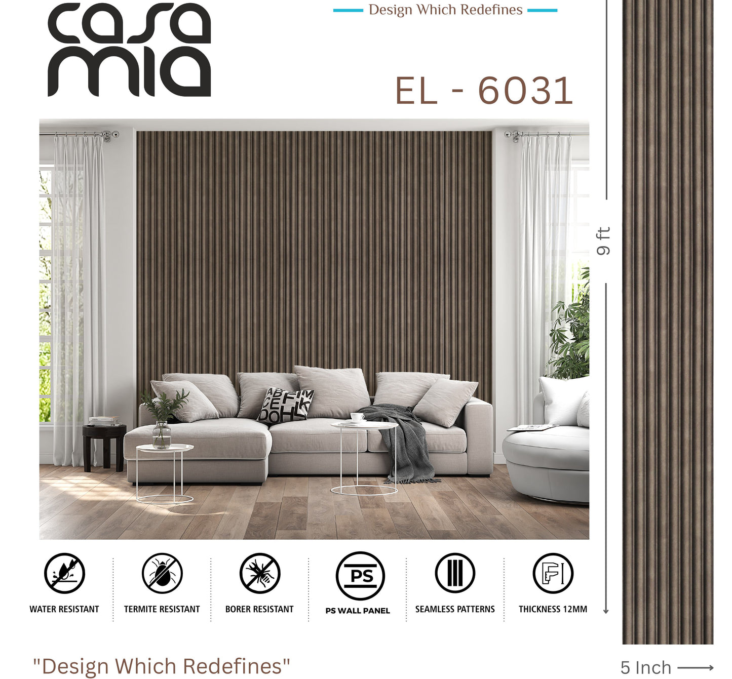 Designer Wall Panel- EL-6031 - 9' x 5"