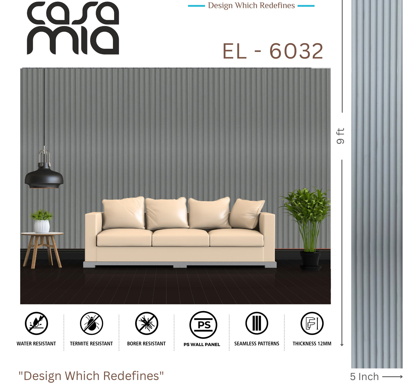 Designer Wall Panel- EL-6032 - 9' x 5"