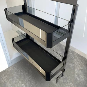 Tandem Pullout Glass Finish -10” | Sleek Aluminium Grey and Glass