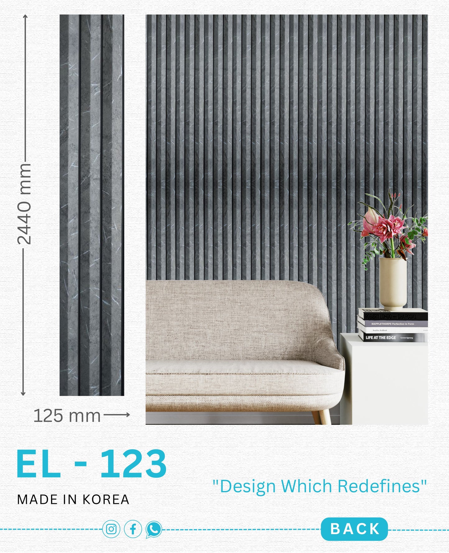 EL-123 Interior Louver Panel 2440mm x 125mm