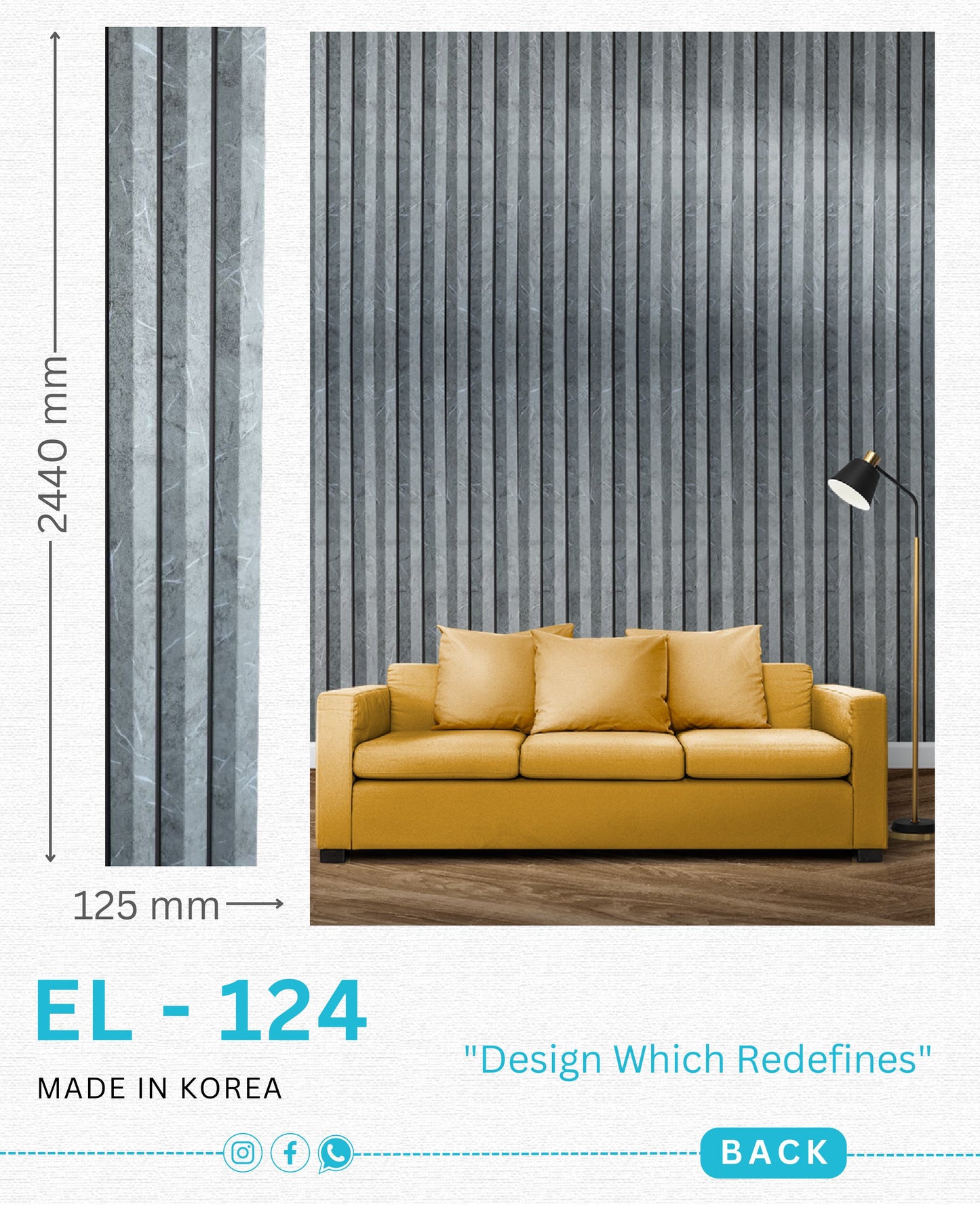 EL-124 Interior Louver Panel 2440mm x 125mm