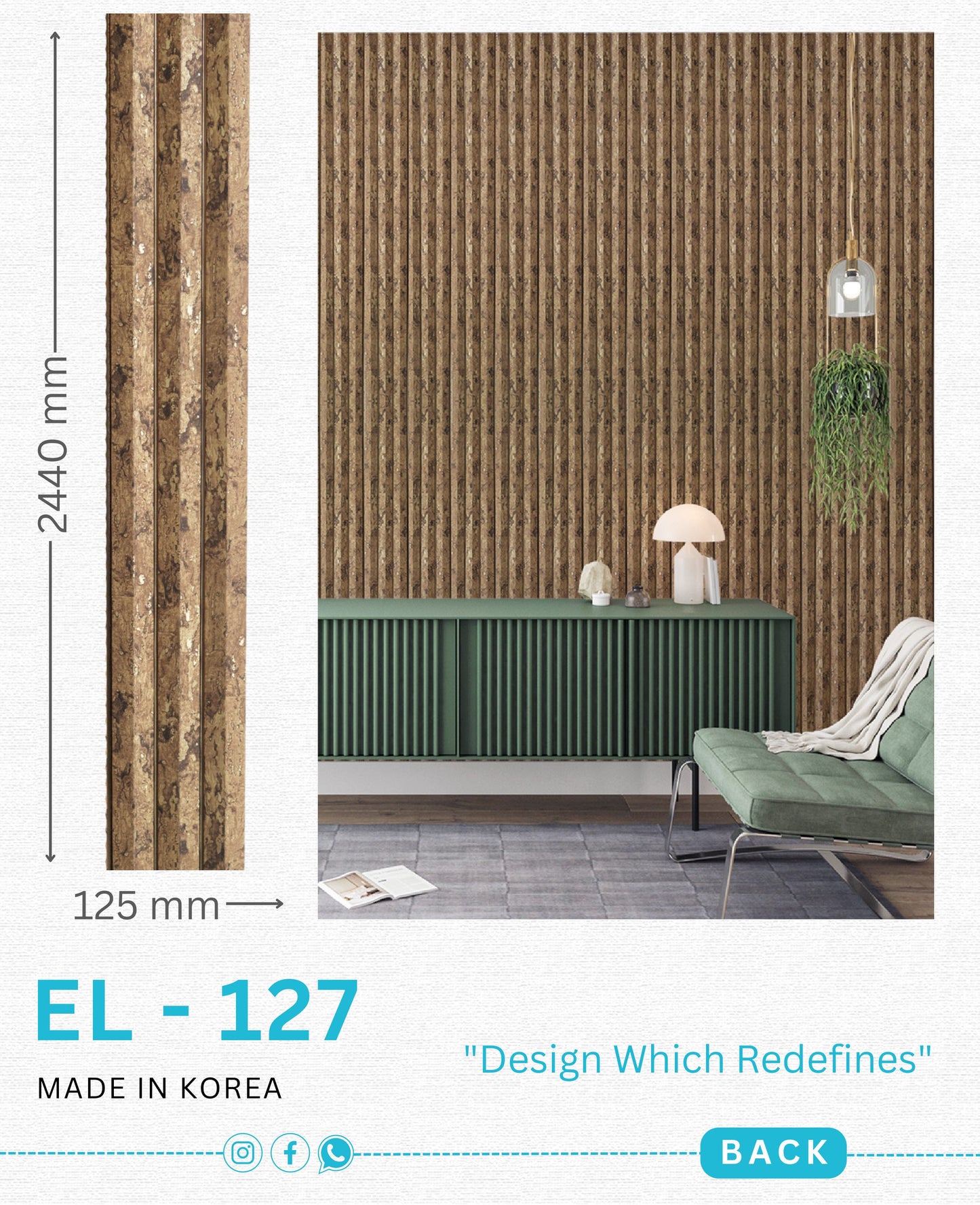 EL-127 Interior Louver Panel 2440mm x 125mm