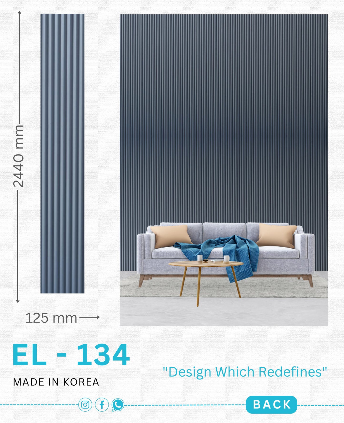 EL-134 Interior Louver Panel 2440mm x 125mm
