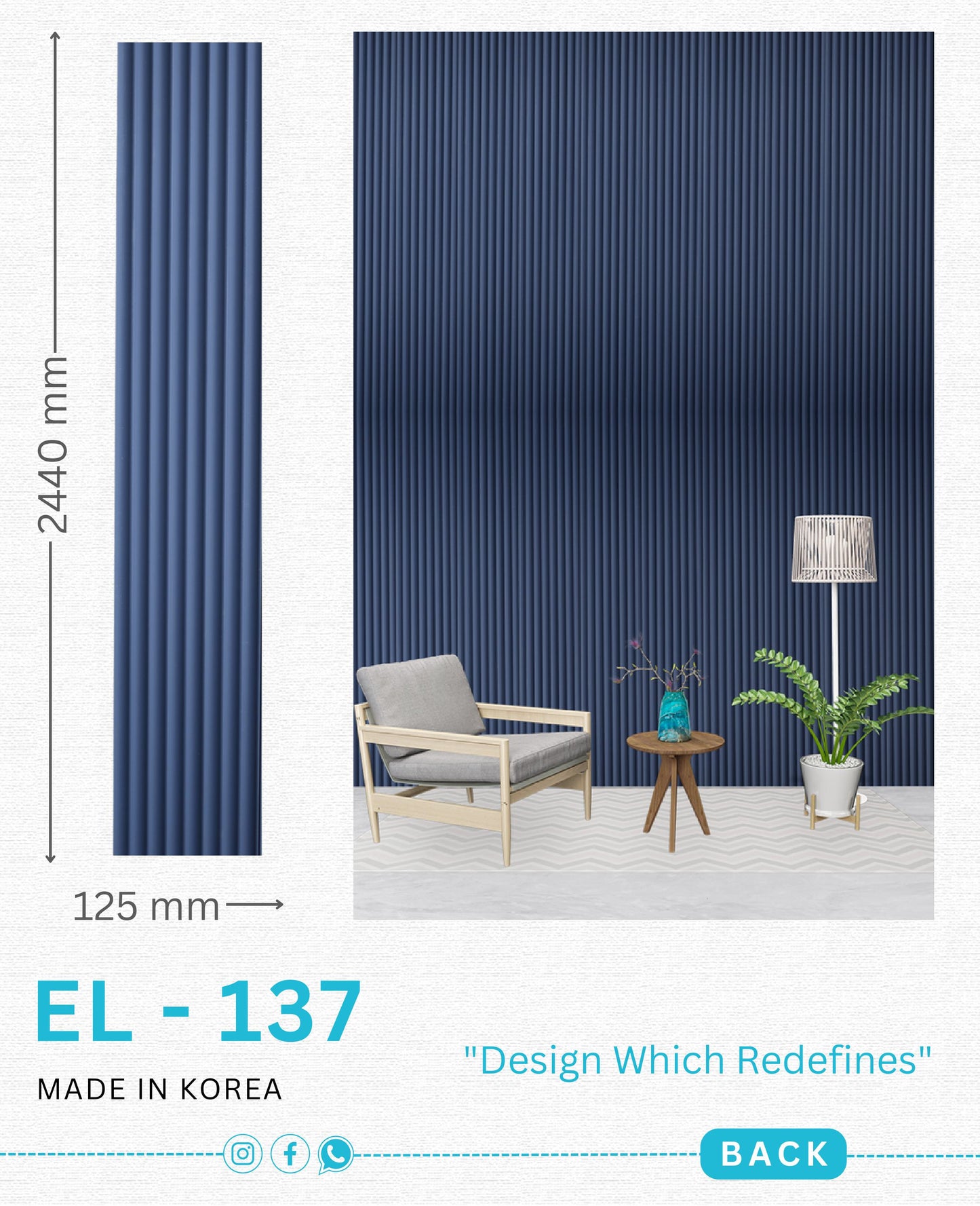 EL-137 Interior Louver Panel 2440mm x 125mm