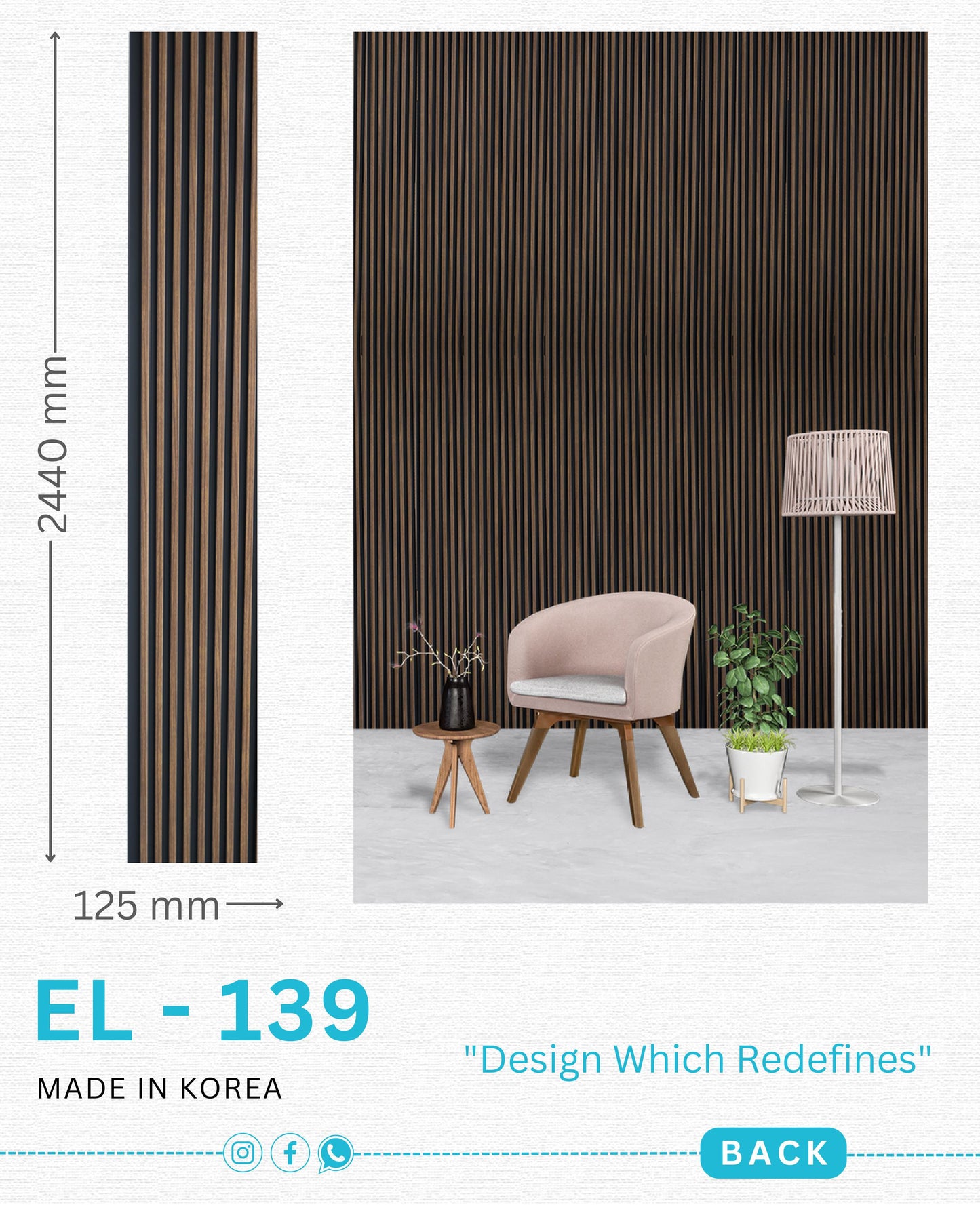 EL-139 Interior Louver Panel 2440mm x 125mm