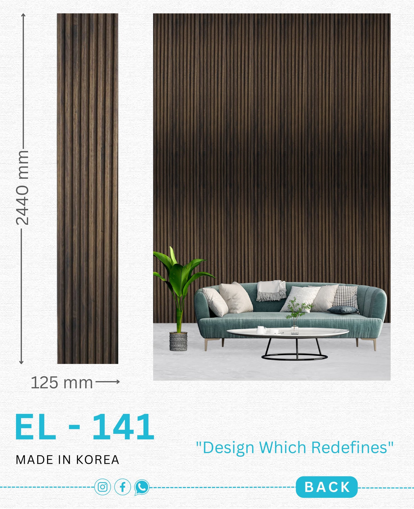 EL-141 Interior Louver Panel 2440mm x 125mm
