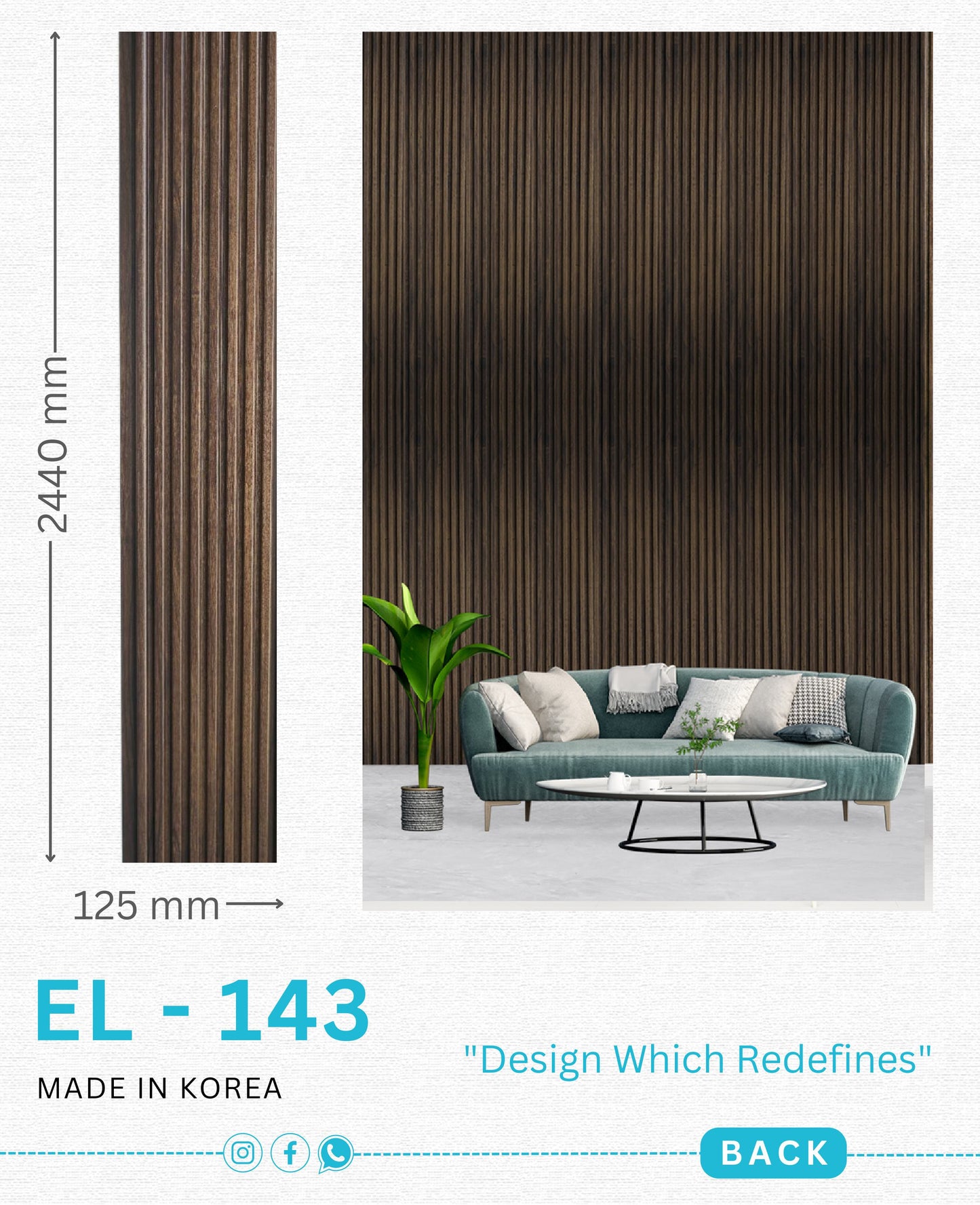 EL-143 Interior Louver Panel 2440mm x 125mm
