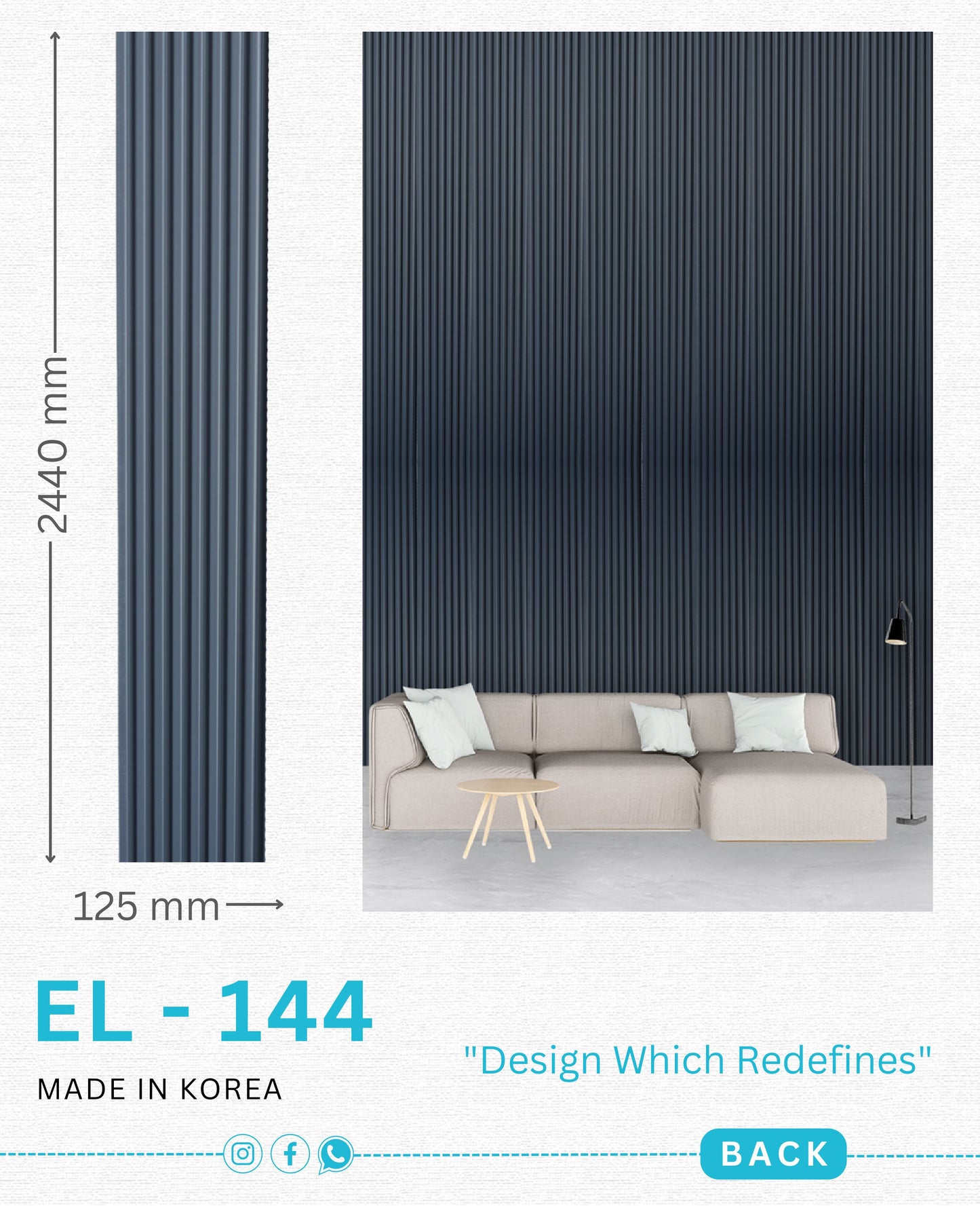 EL-144 Interior Louver Panel 2440mm x 125mm