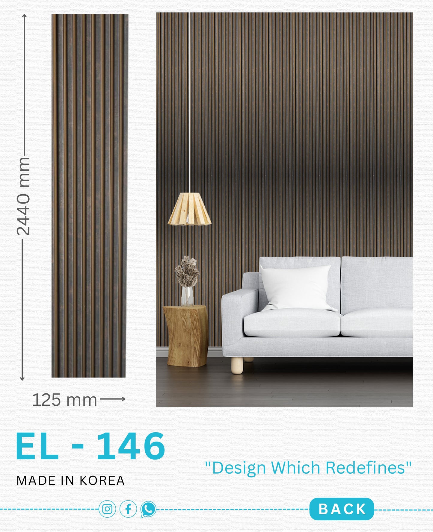 EL-146 Interior Louver Panel 2440mm x 125mm