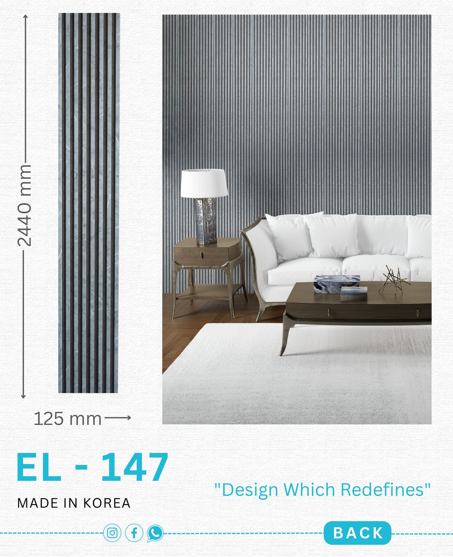 EL-147 Interior Louver Panel 2440mm x 125mm