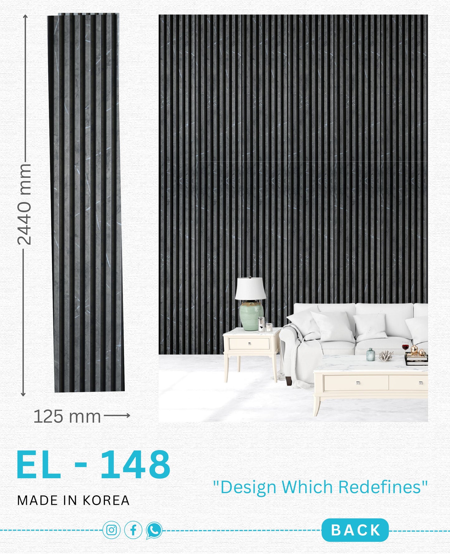 EL-148 Interior Louver Panel 2440mm x 125mm