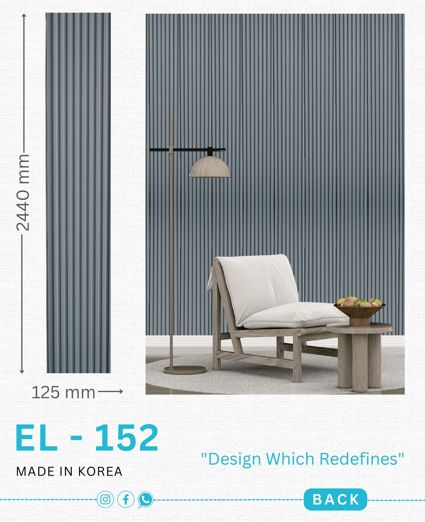 EL-152 Interior Louver Panel 2440mm x 125mm