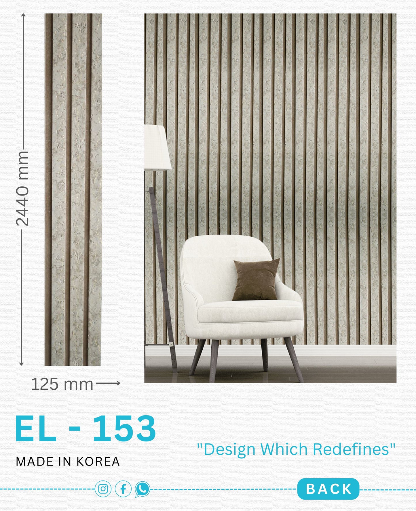 EL-153 Interior Louver Panel 2440mm x 125mm
