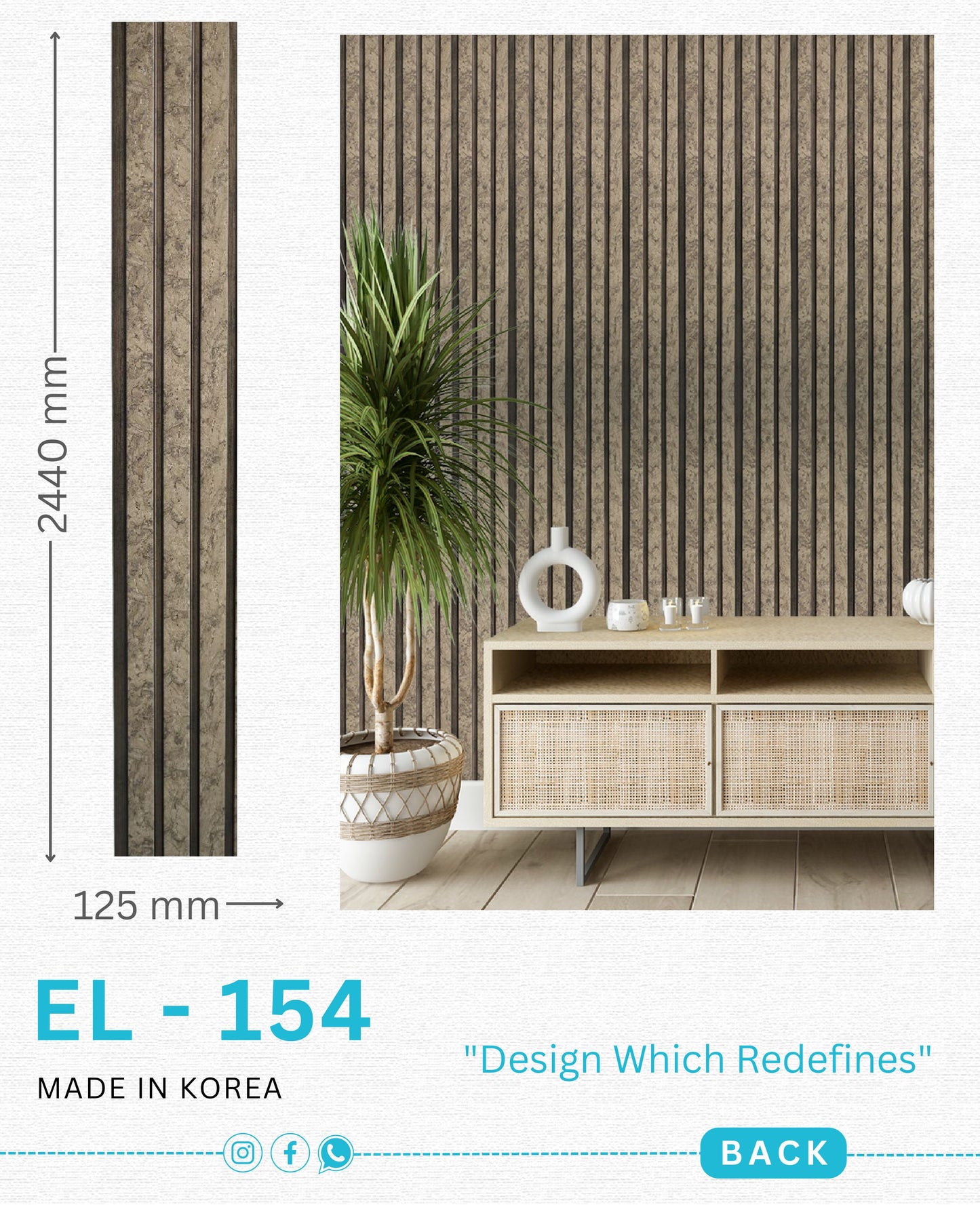 EL-154 Interior Louver Panel 2440mm x 125mm