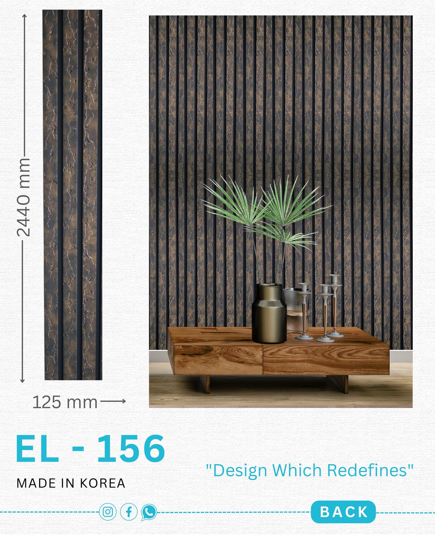 EL-156 Interior Louver Panel 2440mm x 125mm