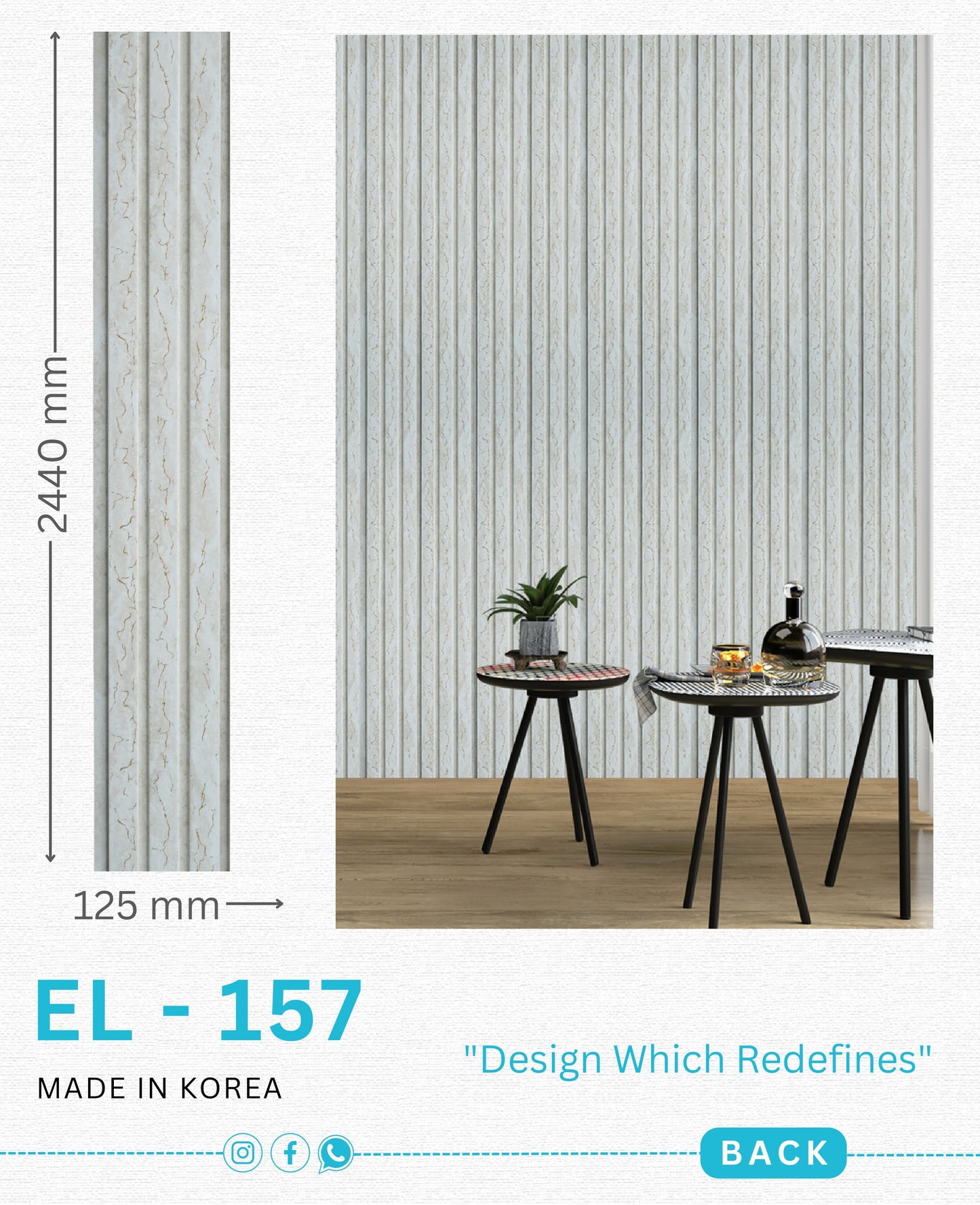 EL-157 Interior Louver Panel 2440mm x 125mm
