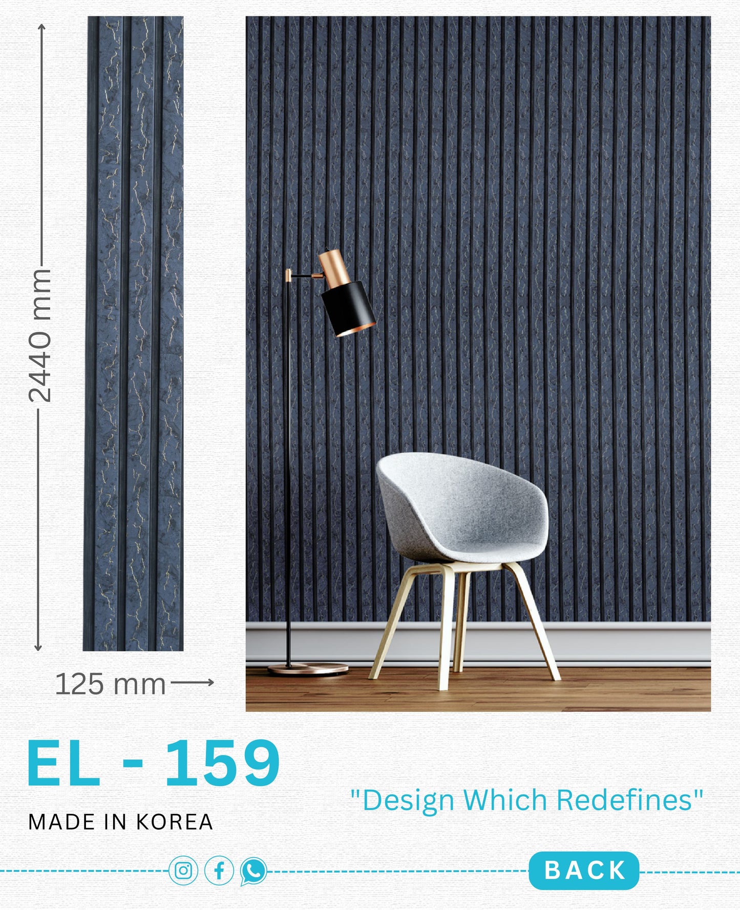 EL-159 Interior Louver Panel 2440mm x 125mm