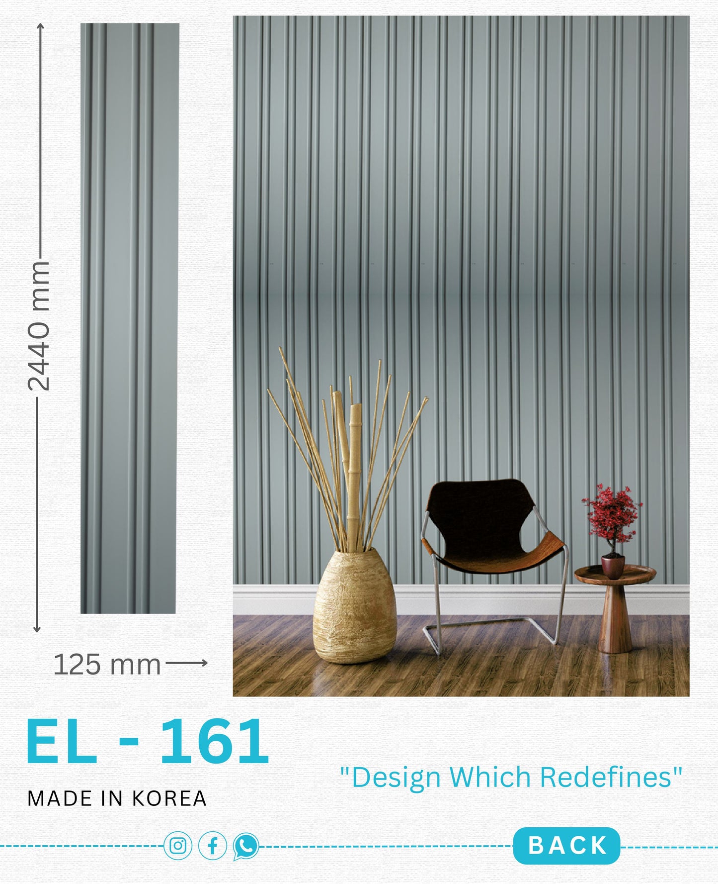 EL-161 Interior Louver Panel 2440mm x 125mm
