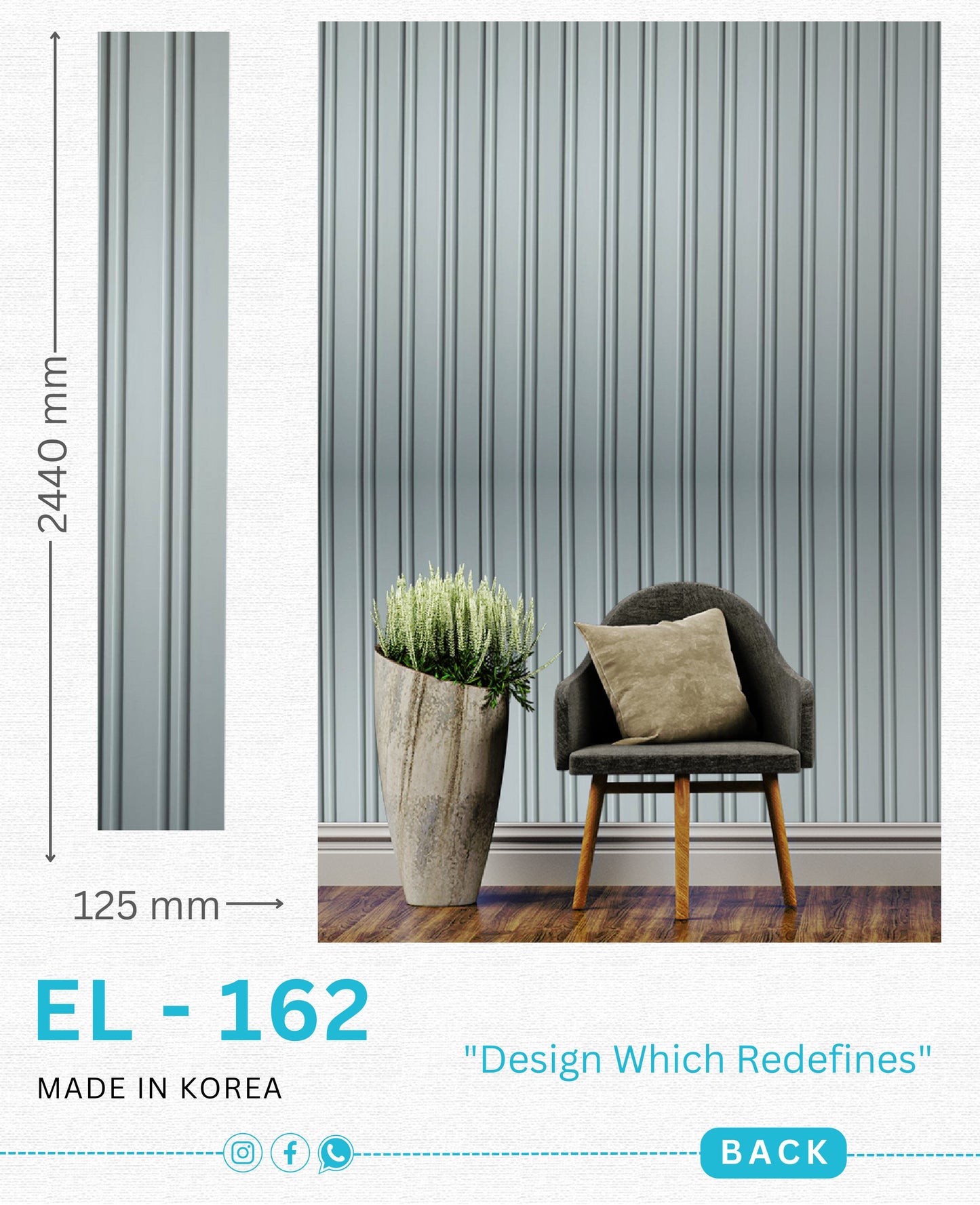 EL-162 Interior Louver Panel 2440mm x 125mm