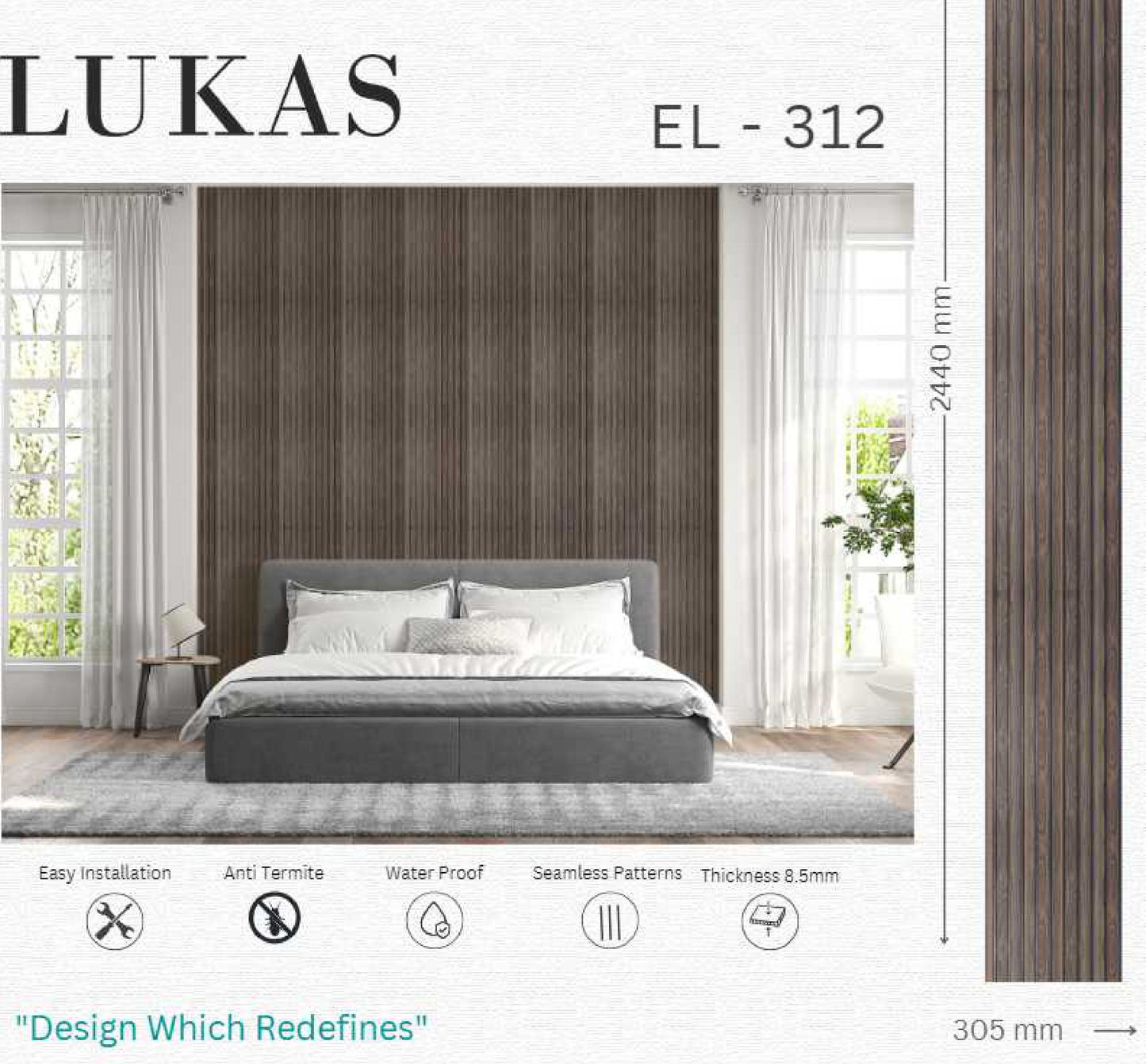 EL-312 Interior Louver Panel 2440mm x 305mm