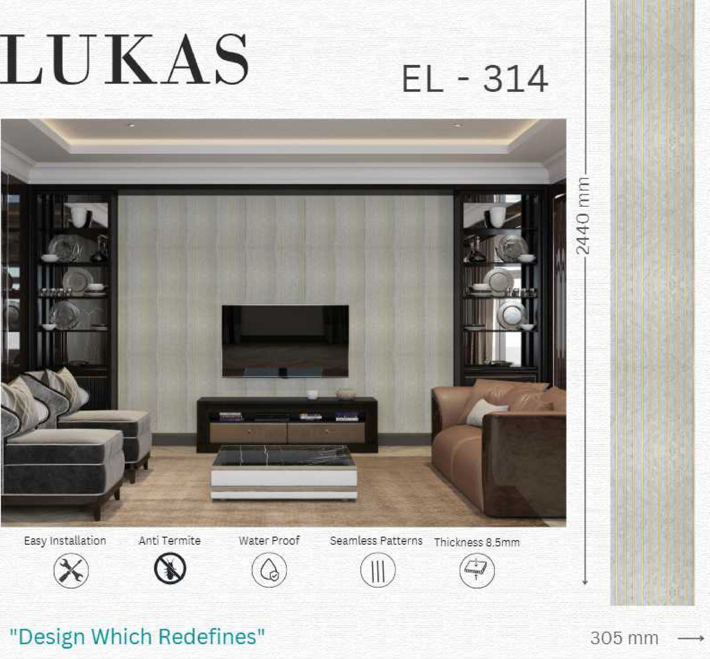 EL-314 Interior Louver Panel 2440mm x 305mm