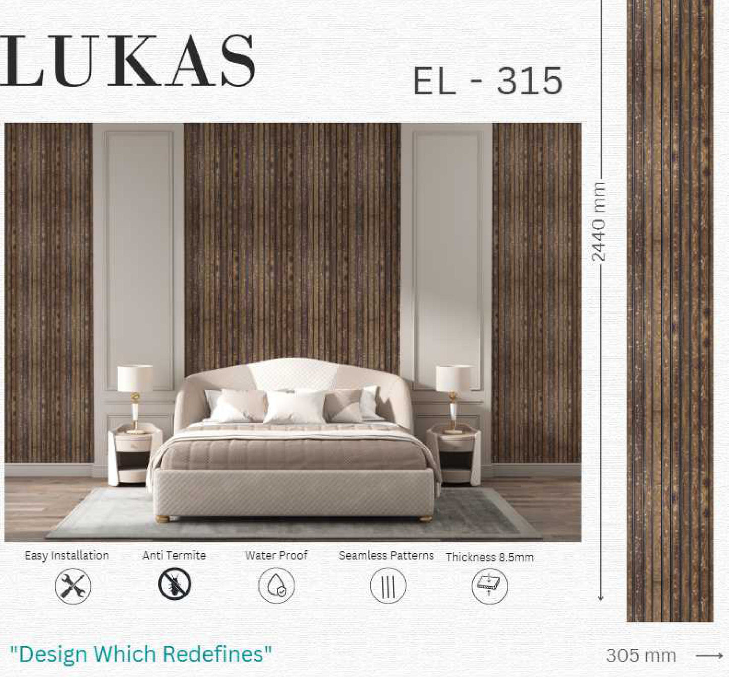 EL-315 Interior Louver Panel 2440mm x 305mm