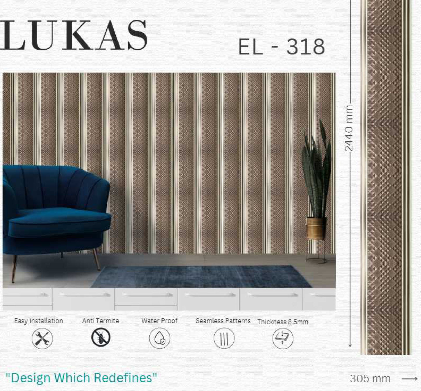 EL-318 Interior Louver Panel 2440mm x 305mm