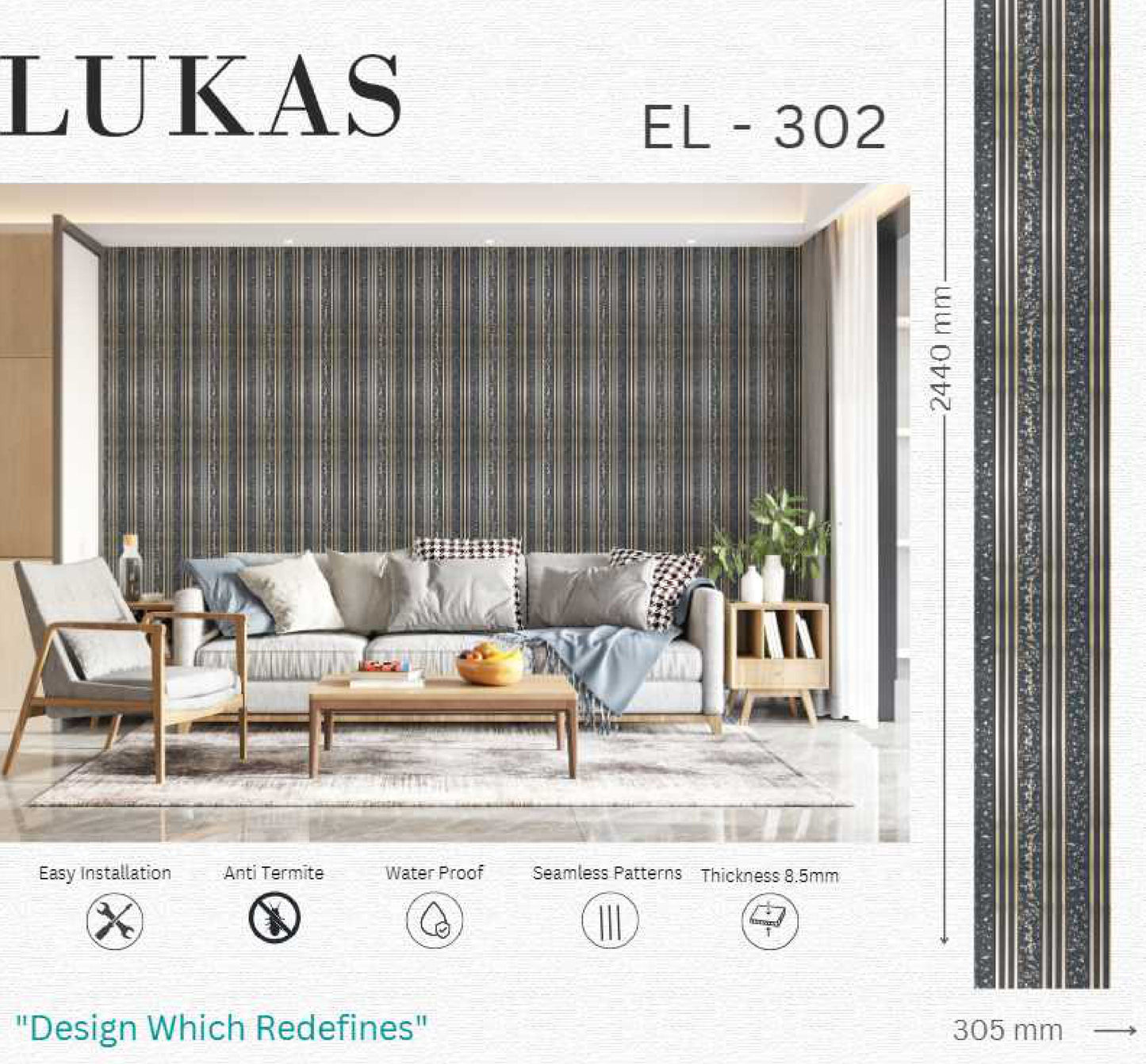 EL-302 Interior Louver Panel 2440mm x 305mm