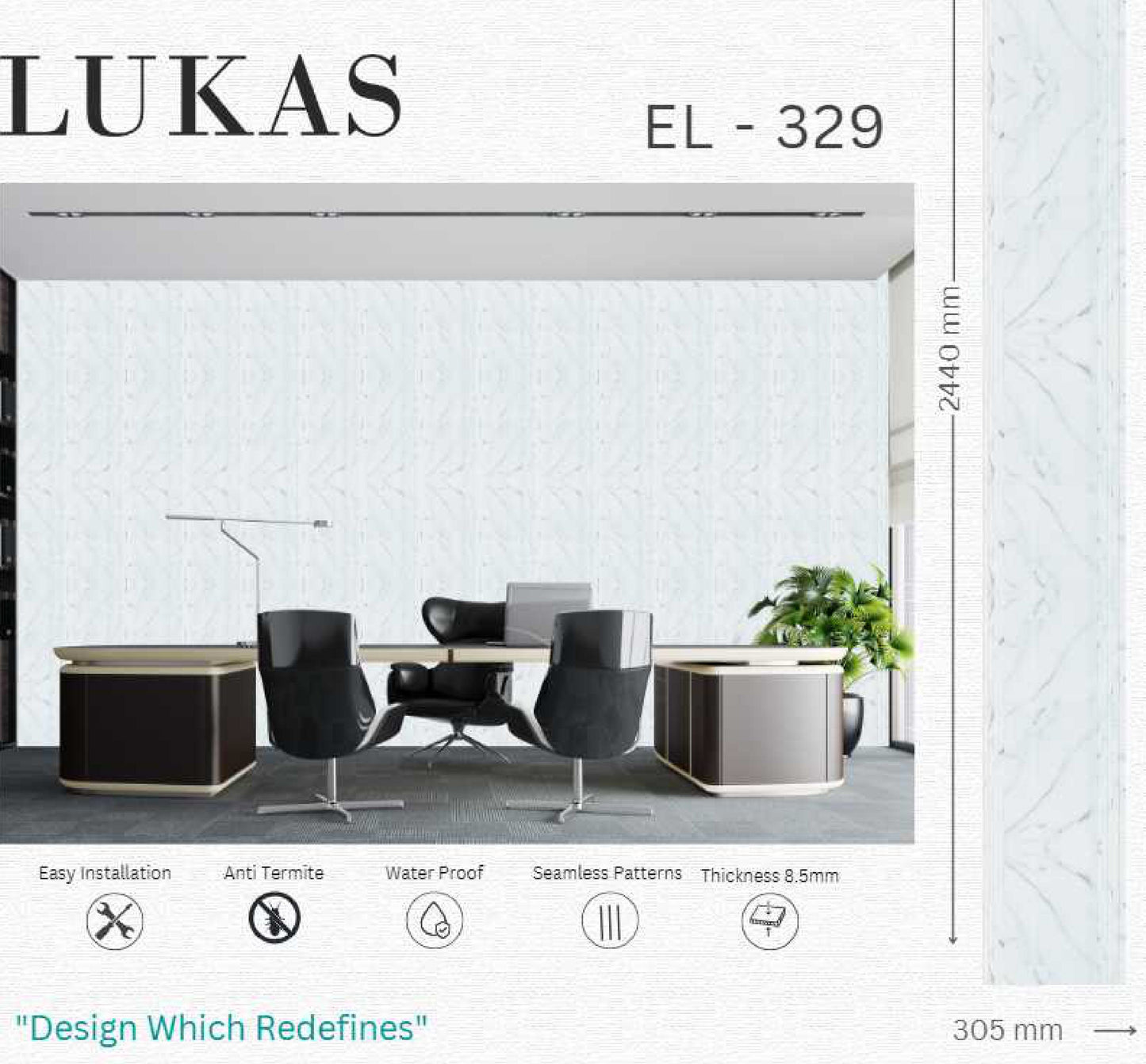 EL-329 Interior Louver Panel 2440mm x 305mm