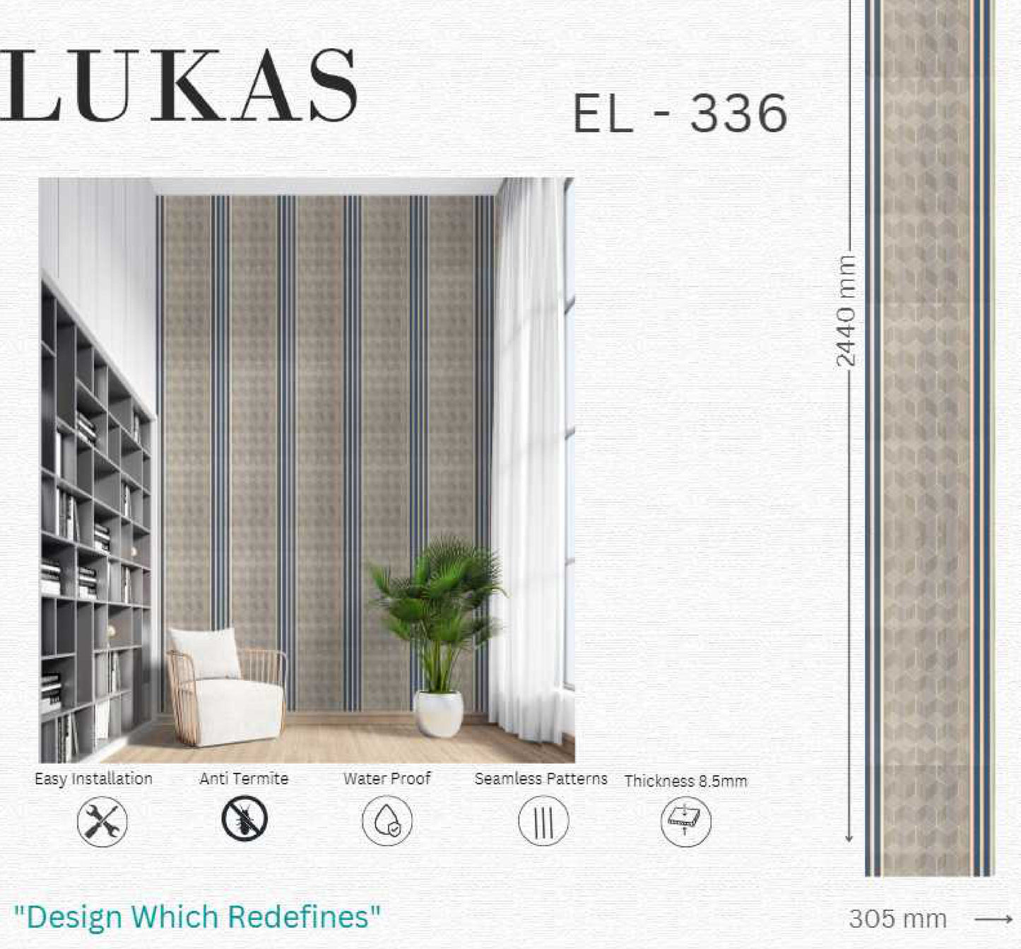 EL-336 Interior Louver Panel 2440mm x 305mm