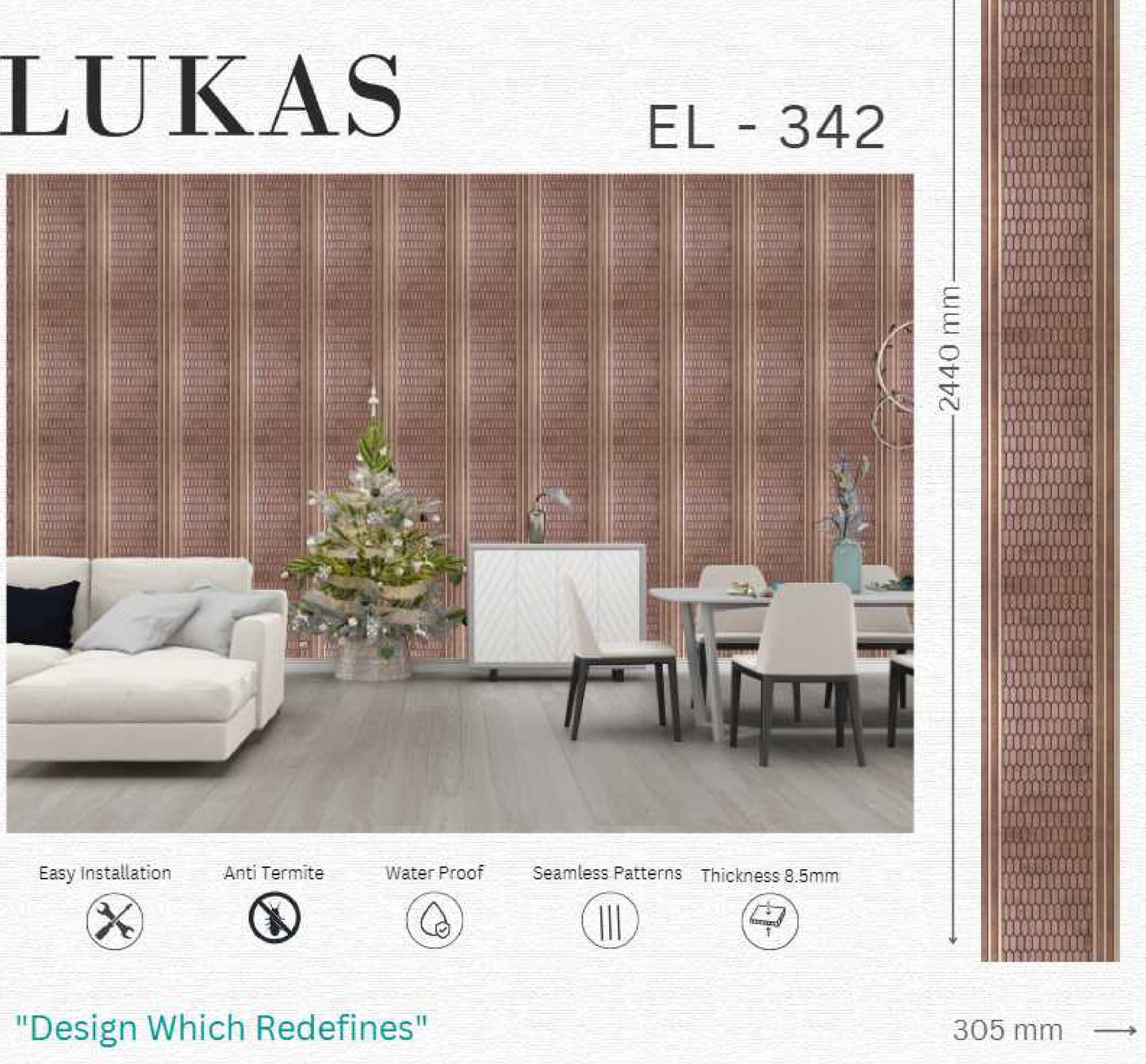 EL-342 Interior Louver Panel 2440mm x 305mm