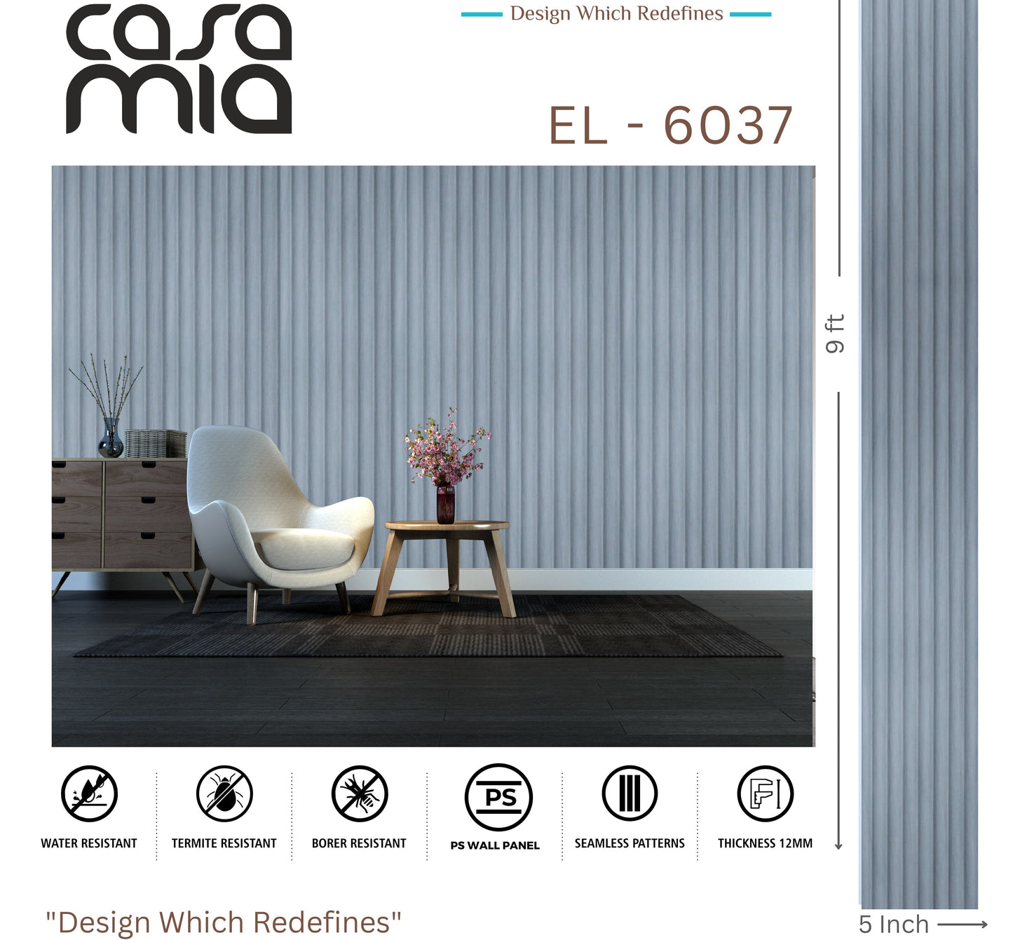 Designer Wall Panel- EL-6037 -  9' x 5"