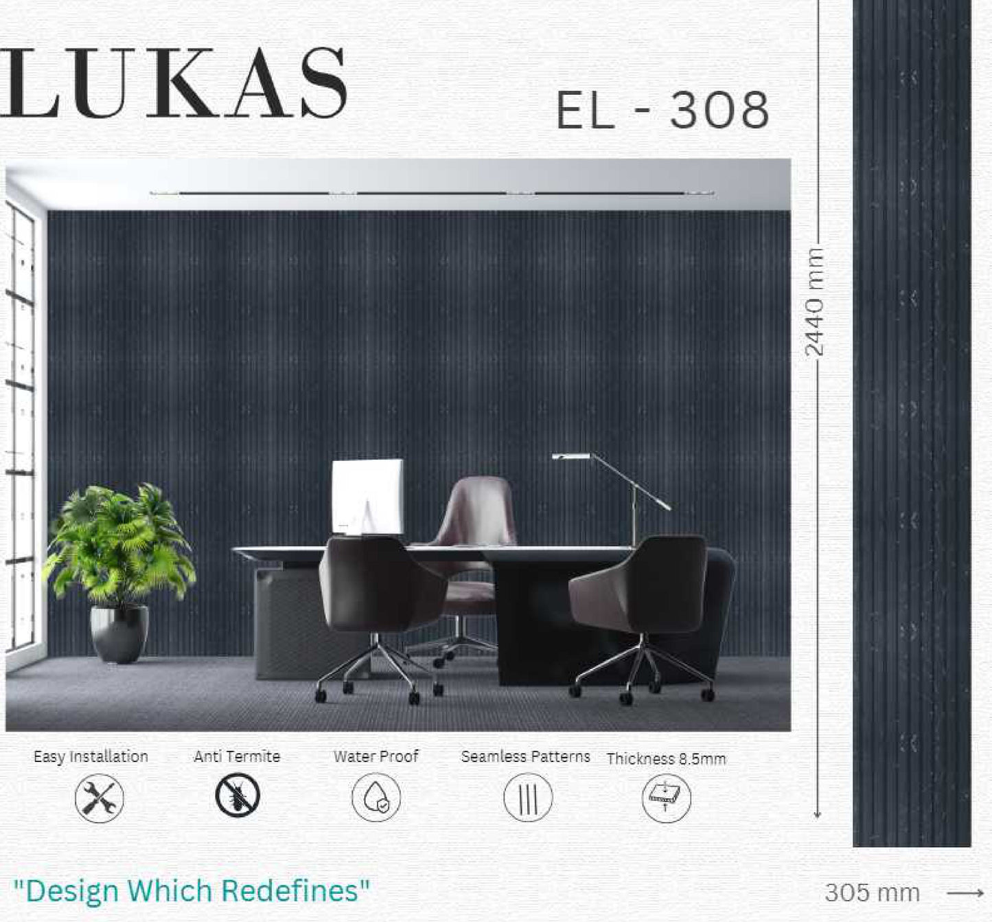 EL-308 Interior Louver Panel 2440mm x 305mm
