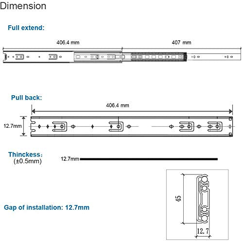 16" Telescopic Channel- Soft Close